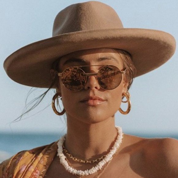 Fernweh Boheme Accessories - Kaitlynn Hat in Pecan Wool Felt Panama